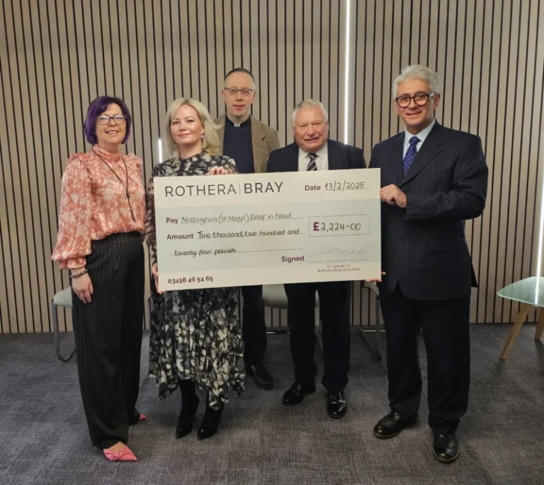 Nottingham Relief in Need cheque handover