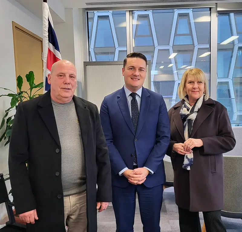 Wayne Birkett and his partner meet Wes Streeting