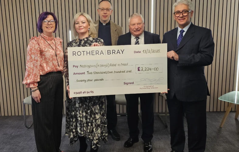 Nottingham Relief in Need cheque handover